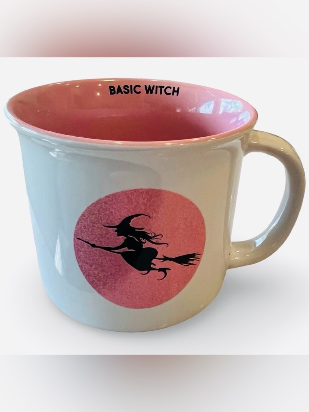 Lily & Grace "Basic Witch" Pink Halloween Coffee Mug